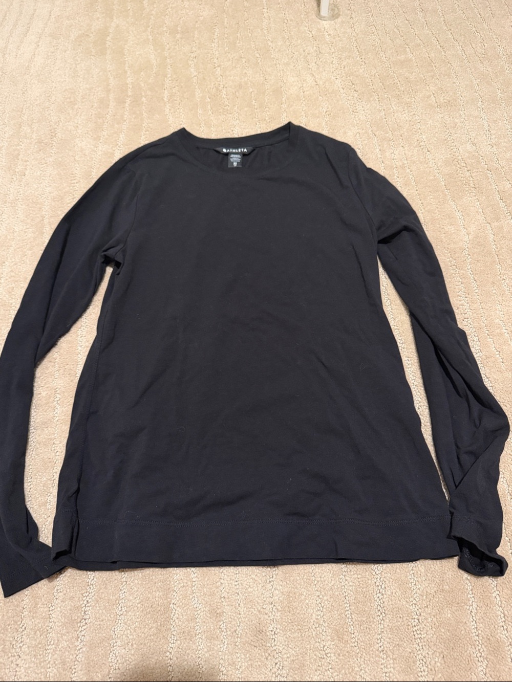 Athleta Black Long-Sleeve Crew Tee
